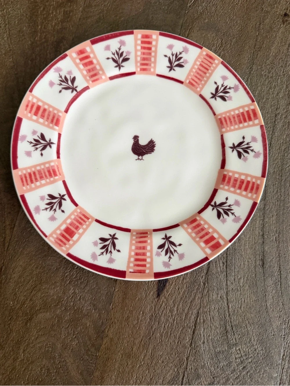 Anthropologie Millie Stoneware Dessert Plate Chicken